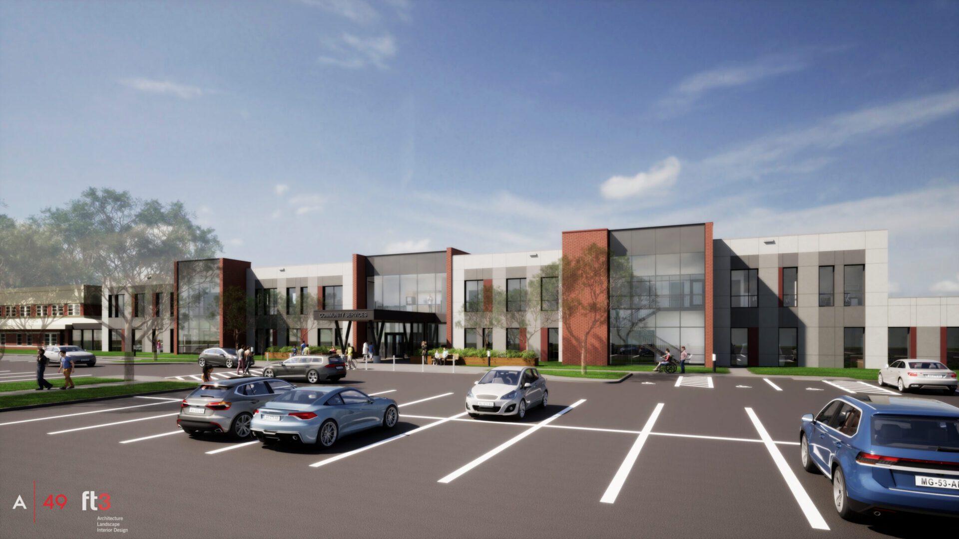 CSB - Front Elevation Boundary Trails Health Centre Foundation PArking